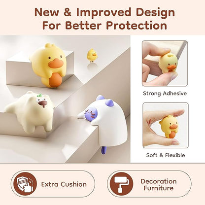 Corner Protectors Guards 4-Pack Soft Edge Guards Adhesive Furniture Corner Guards Edge Safety Bumpers - Baby Proof Bumper Cushion to Cover Sharp Furniture Table Edges (Bear)