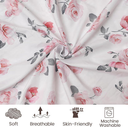 PHF 3 Pack Soft Mini Crib Sheets, Floral & Animal Pack N Play Sheets for Baby Boys Girls, No Slip Universal Fit for Pack N Play, Playard, Portable and Mini Crib Mattresses,Floral & Animal