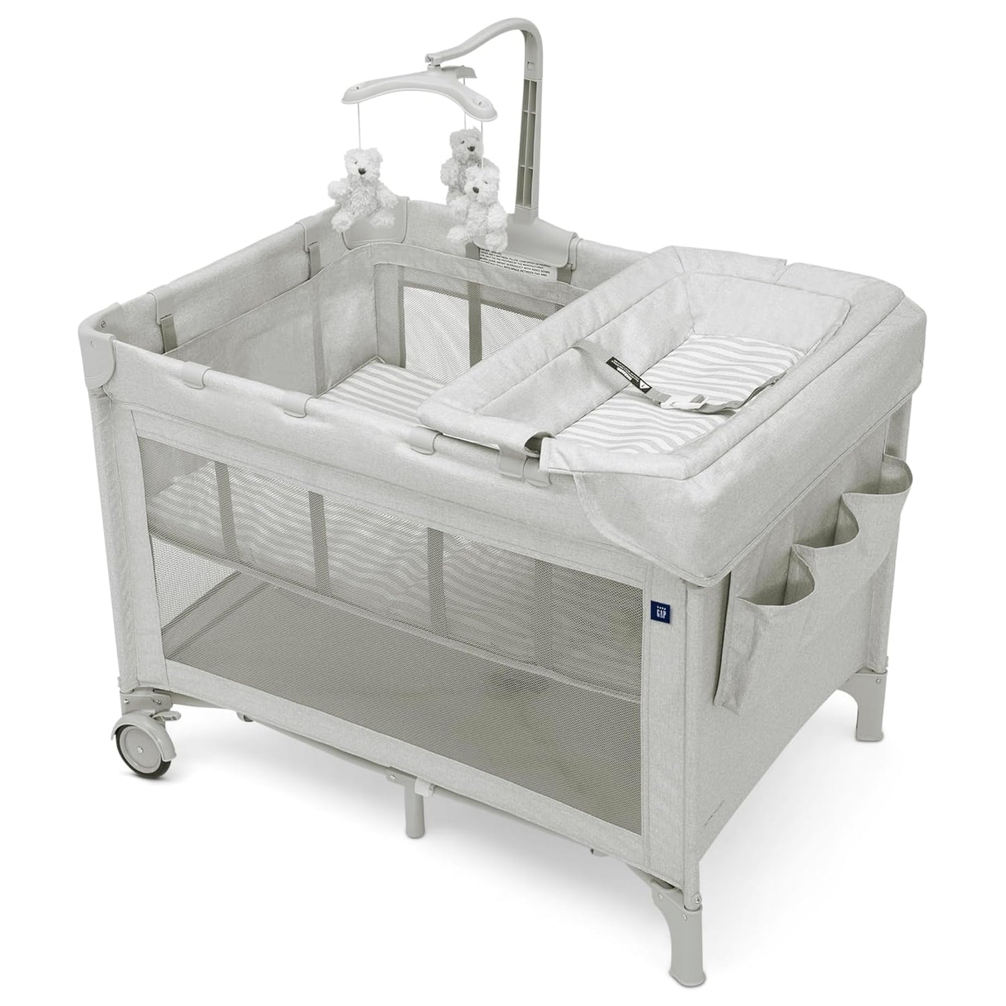 GAP babyGap Deluxe Play Yard, Grey Stripes
