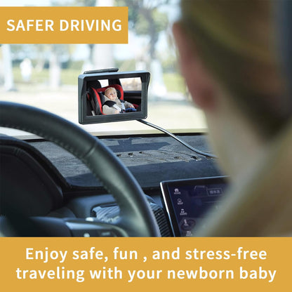 Itomoro Baby Car Camera, Easily Install Baby Car Mirror 1080P Clear Car Baby Camera for Rear Facing Seat Backseat 4.3 inch Display