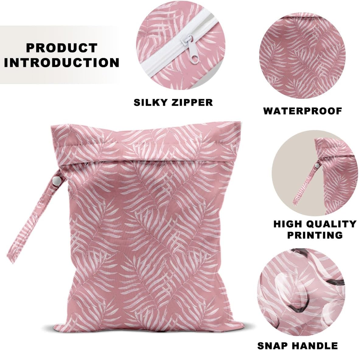 Unicorn Wet Dry Bag 12x10 Inch, Waterproof Reusable Wet Bag with Two Zippered Pockets & Handle for Swimsuit Travel Beach Pool Gym Stroller Dirty Yoga Gym Clothes Toiletries Daycare Organizer