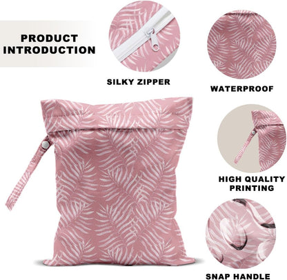 Unicorn Wet Dry Bag 12x10 Inch, Waterproof Reusable Wet Bag with Two Zippered Pockets & Handle for Swimsuit Travel Beach Pool Gym Stroller Dirty Yoga Gym Clothes Toiletries Daycare Organizer