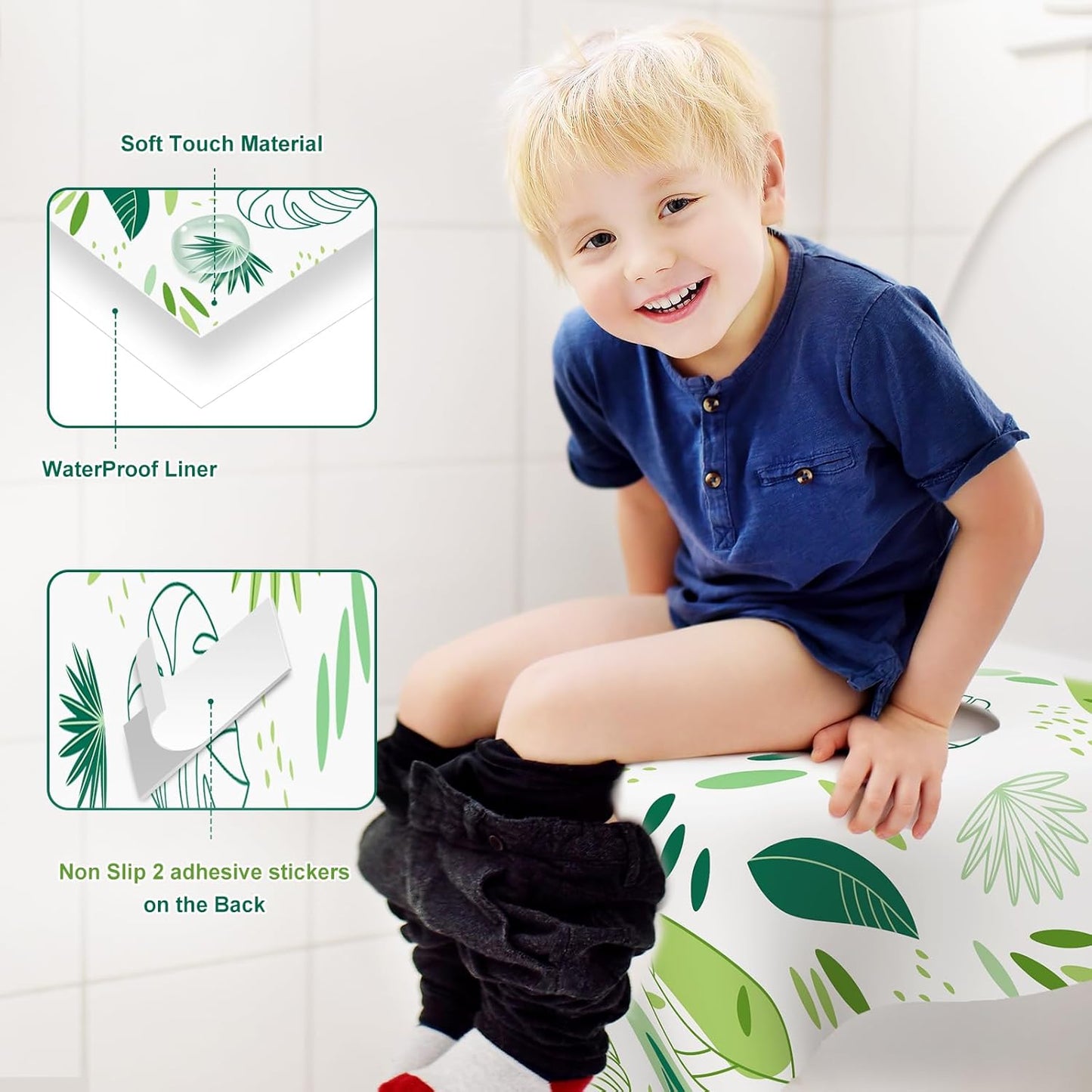 30 Pack Toilet Seat Covers Disposable, Large Waterproof Potty Covers for Toddlers, Kids, and Adults, Individually Wrapped for Travel, Toddler Potty Training for Public Restroom, Airplane, Trip