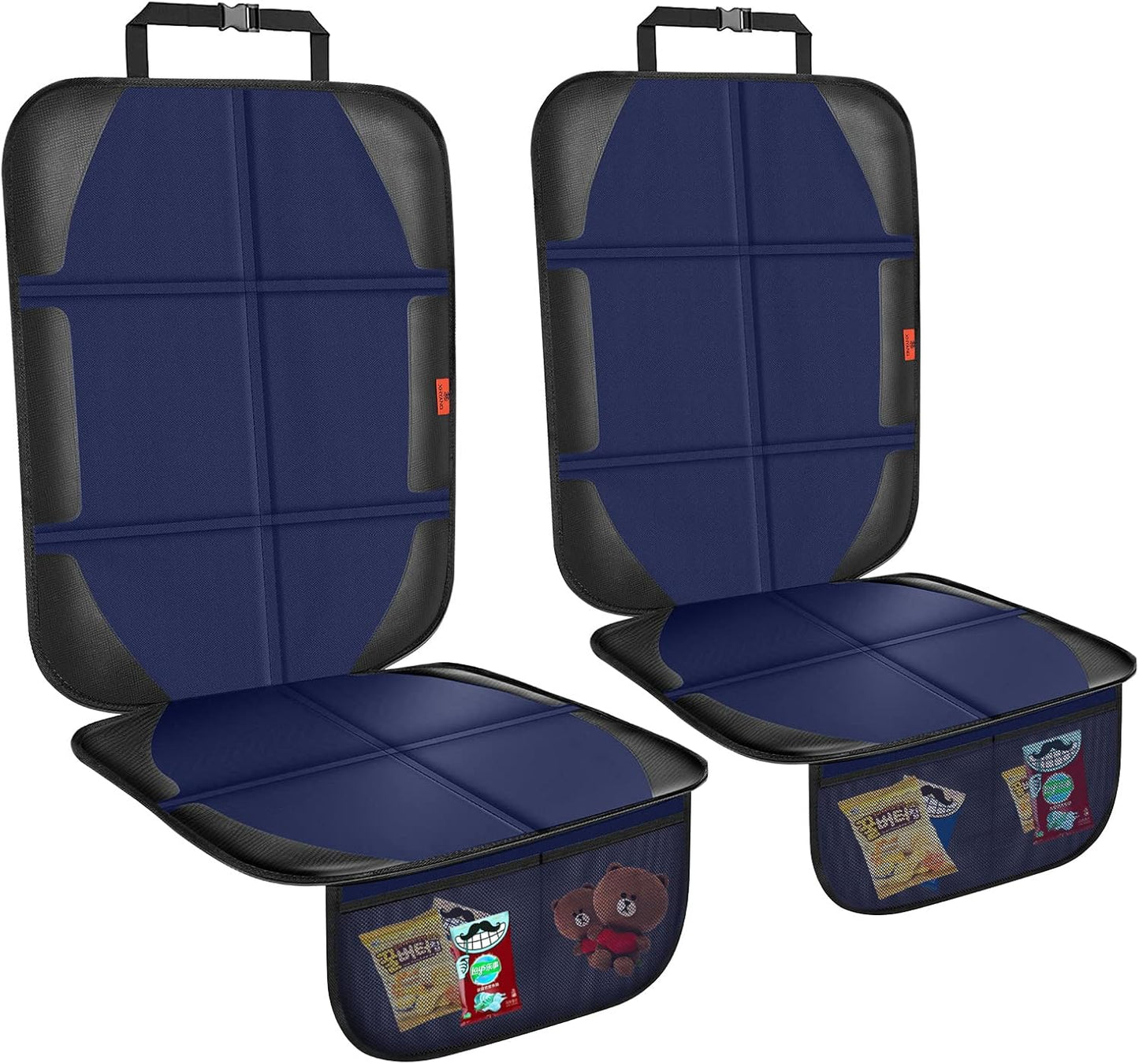 XHYANG Car Seat Protector,Auto Car Seat Protectors Baby Carseat Waterproof & Durable 600D Fabric for Child Baby Car Seat Mat Vehicle Pet Cover 2 Storage Pockets (2 Pack)