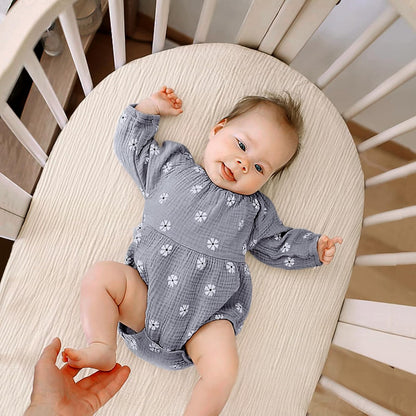 lulumoon Muslin Bassinet Sheets for Baby: Soft Bedside Sleeper Bassinet Fitted Sheets for Boys and Girls