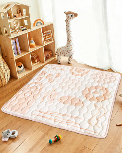 Baby Play Mat, 50x50 Playpen Mat with Super Soft Touch, Activity Mats with Upgraded Anti-Slip Bottom, Machine Washable Crawling Mats for Floor & Picnic (Animal Alphabets)