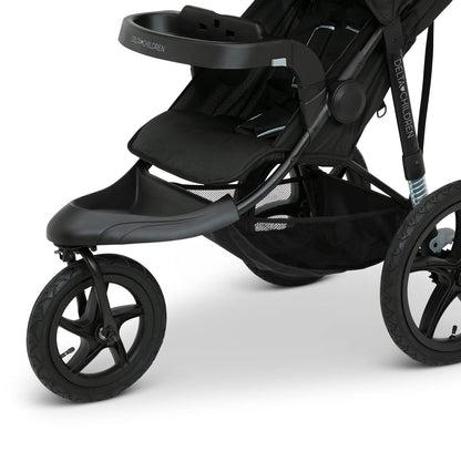 Delta Children Apollo Jogging Stroller - Shock Absorbing Frame with Large Canopy & Recline - Car Seat Compatible, Black