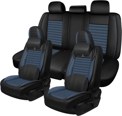 Seat Covers Fit for Mini Convertible 2009-2025 Premium Leather Car Seat Covers, Waterproof Non-Slip and Airbag Compatible, Fashion Car Seat Protector (Black Red,Front Set with Pillow)