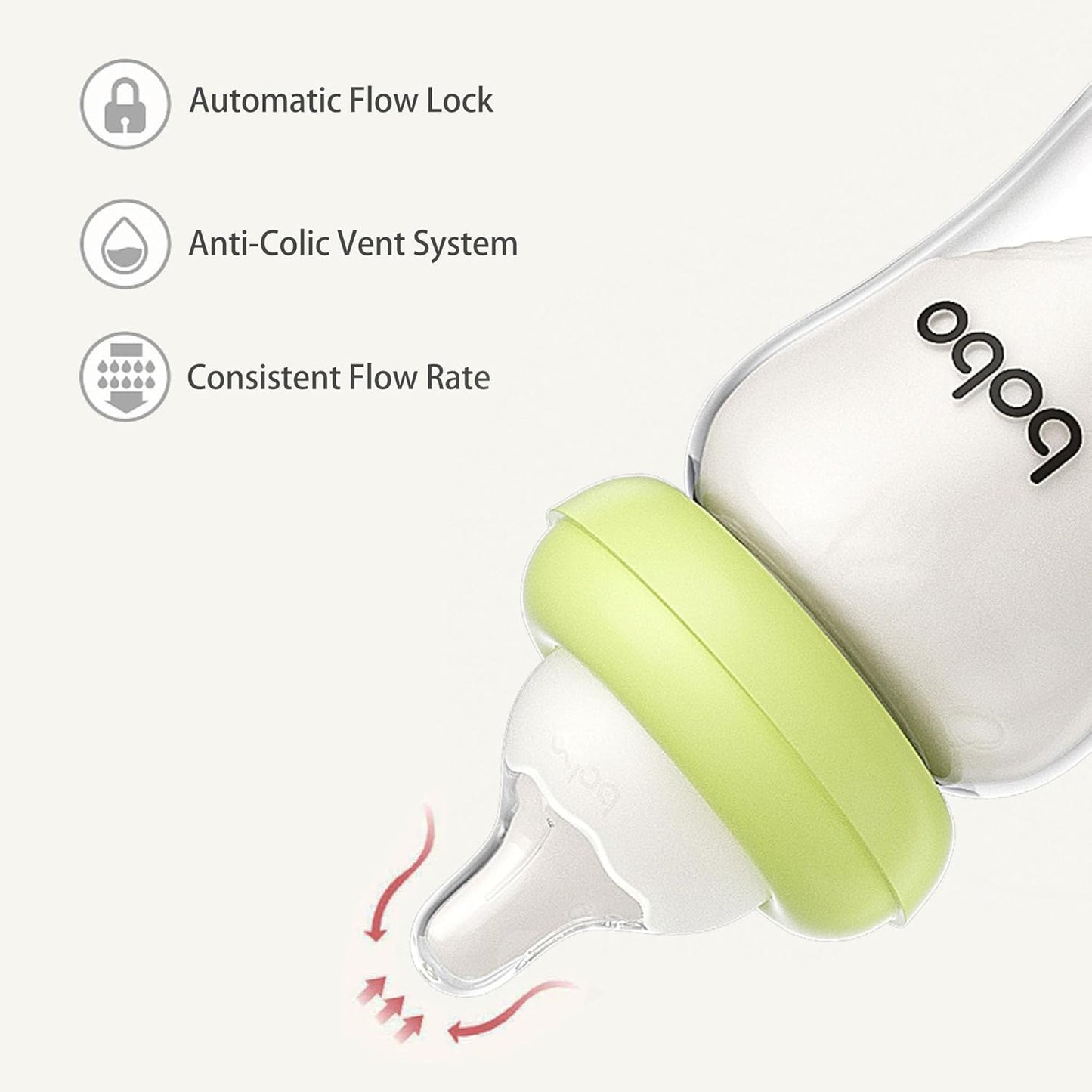 YOHKOH Natural Glass Baby Bottle with Level 1 Slow Flow Nipple, Newborn Anti-Colic Baby Bottles, Wide Neck Mushroom Baby Glass Bottle (Multicolour-A, 3.4oz (Pack of 4))