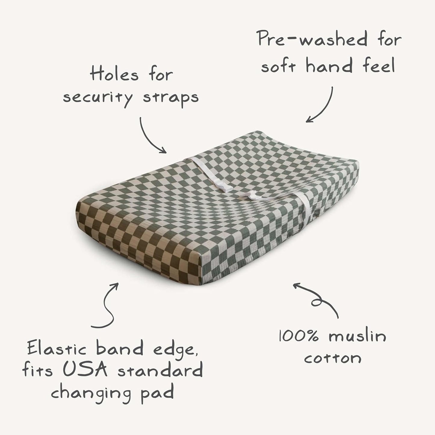 mushie Water Repellent Changing Pad Liners | Made with Organic Cotton | Set of 3 (Pastel Blooms Combo)
