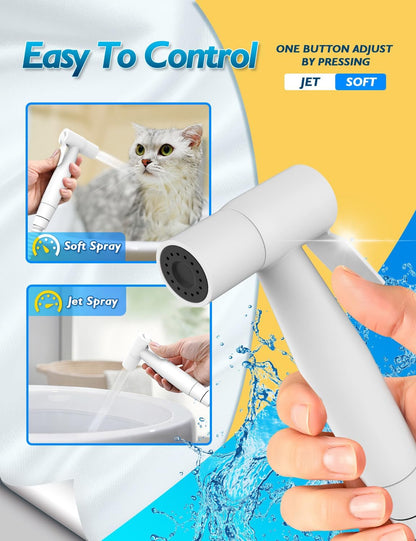 BRITULIF Handheld Bidet Sprayer for Toilet, Jet Sprayer for Toilet Muslim Shower, Adjustable Cloth Diaper Sprayer Bidets Attachment for Toilet, Toilet Bidet Sprayer with Bidet Hose for Feminine Wash