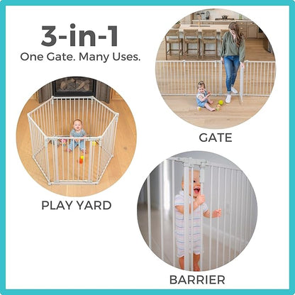 Toddleroo by North States 2 Panel Extension for 3 in 1 Metal Superyard: Adds up to 48" for an extra wide baby gate or play yard (48" width, Taupe)