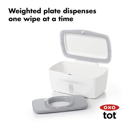 Ubbi Steel Diaper Pail and OXO Tot Perfect Pull Wipes Dispenser - Gray