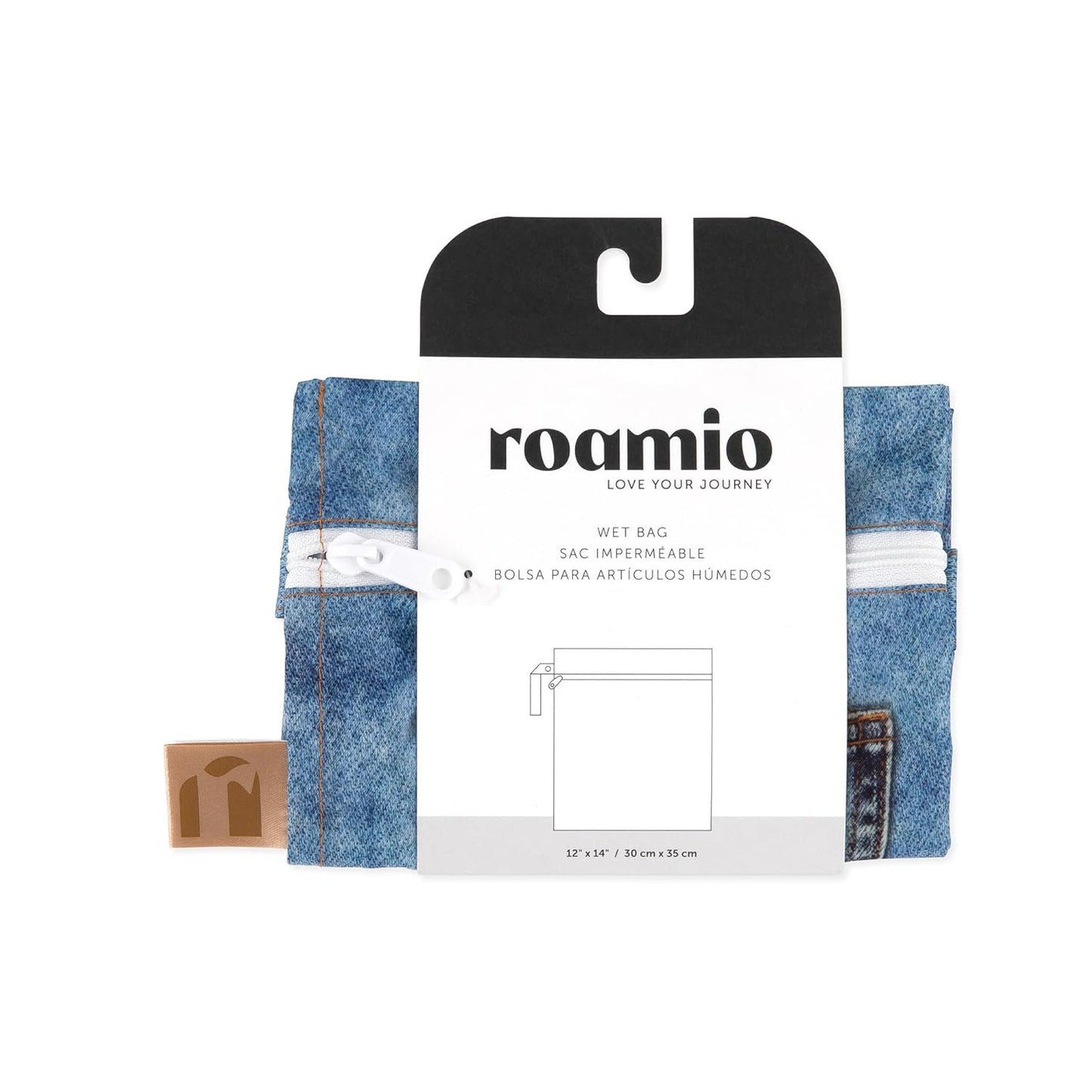 Bumkins Roamio Waterproof Wet Bag for Baby, Travel, Swim Suit, Cloth Diapers, Pump Parts, Pool, Beach, Gym Clothes, Toiletry, Hook to Stroller, Daycare, Zip Reusable Wetdry Packing Pouch, Multi Check - Colors B