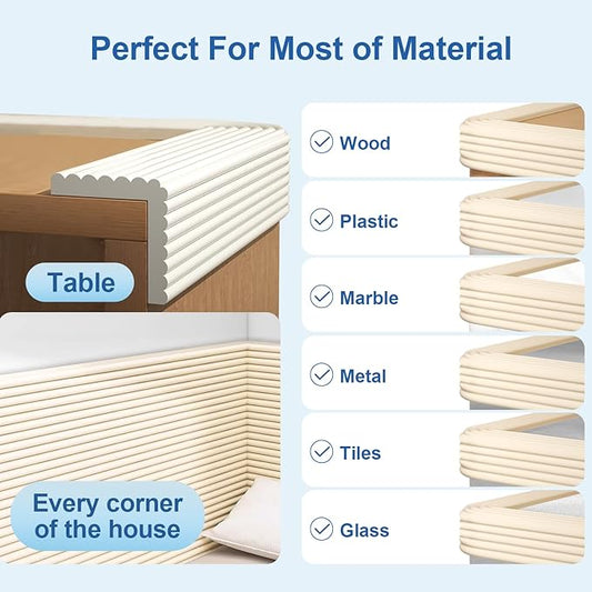 Edge Protector,Baby Proofing Baby Edge Protector Strip Safety,Soft Rubber Foam Padding,Edge Corner Guards Protector Corner Edge Bumpers for Furniture (Black, 16.4Ft x 3.15" W x 0.31" Th)