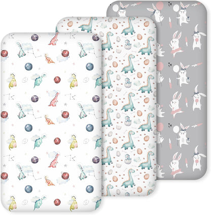 Bedside Sleeper Bassinet Fitted Sheets 20 x 33, 3 Pack Baby Delight Beside Me Dreamer,Babybond,Jimglo,koola,cowiewie,fodoss, Dream On Me Baby Square Bassinet, Pink Animal