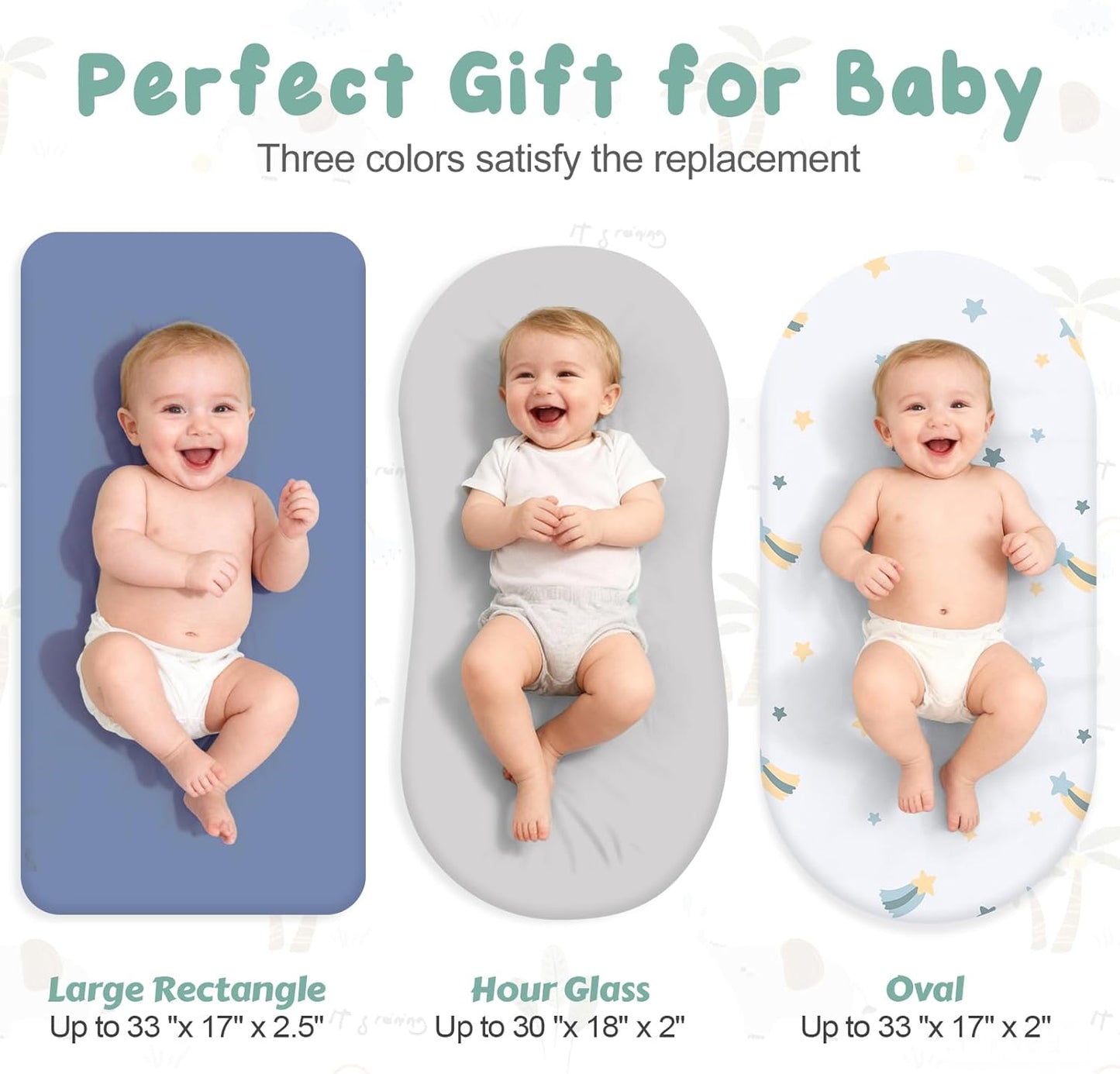 3 Pack Stretchy Bassinet Sheets 20" x 33" Compatible with Baby Delight, Angelbliss, Maxi-COSI & Most Regular Size Bedside Sleeper- Soft Breathable Fitted Bassinet Sheets for Baby - Yellow & Flower