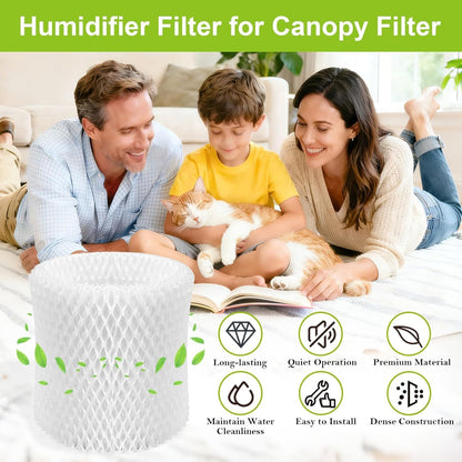 6 Pack Humidifier Filter Replacement Compatible with Canopy Bedside Humidifier & Nursery Humidifiers, Filters Made with Wood Pulp & Paper, Humidifier Wicking Filter, 6 Week Lifespan (White)