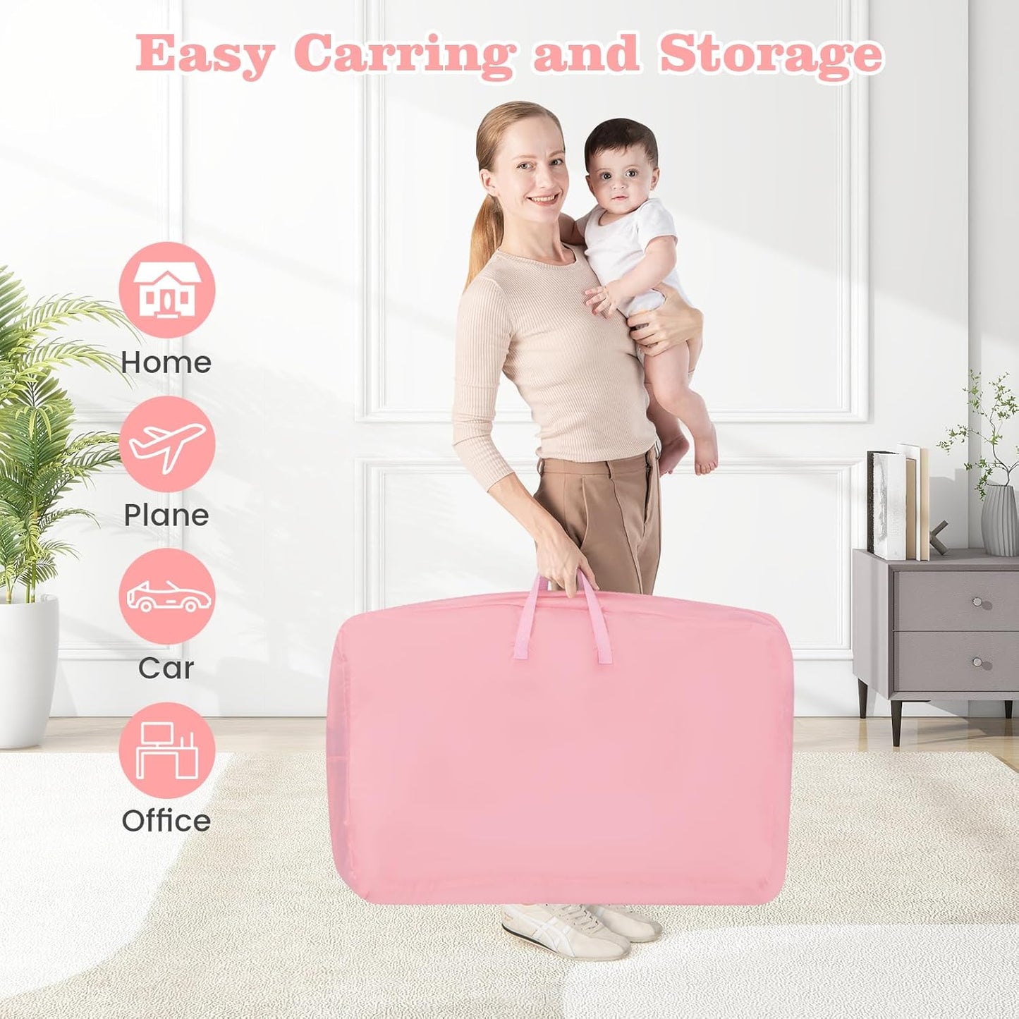 INFANS 3 in 1 Baby Bassinet, Bedside Sleeper with Comfy Mattress, Wheels, 6 Height Adjustable, Storage Basket, Travel Bag, Portable All Mesh Crib for Newborn Infant (Dark Grey)