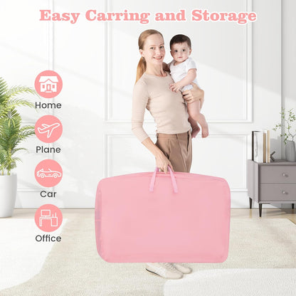 INFANS 3 in 1 Baby Bassinet, Bedside Sleeper with Comfy Mattress, Wheels, 6 Height Adjustable, Storage Basket, Travel Bag, Portable All Mesh Crib for Newborn Infant (Dark Grey)