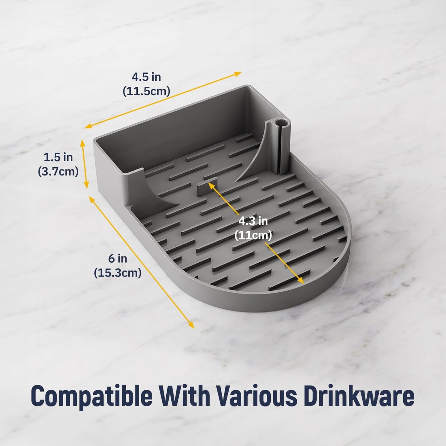 NiHome Silicone Water Bottle Drying Rack Compatible with Stanley Tumblers 20-40oz, Mugs, Wine Glasses, Compact Portable Cup Dryer Stand with Anti-Slip Base for Countertops, RVs & Travel (Cream)