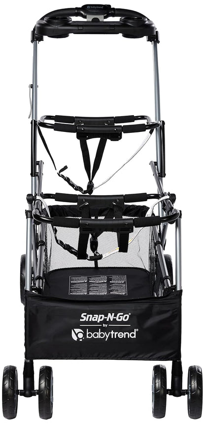 Baby Trend Snap N Go EX Polyester Lightweight Foldable Universal Single Infant Car Seat Carrier with 2 Cup Holder and Covered Compartment, Black