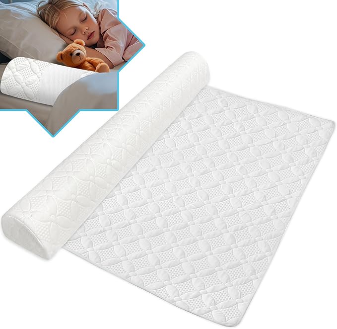 Asatdd Waterproof Bed Rail for Toddlers, Bed Guard Rail, Soft Memory Foam Toddler Bed Bumper for Twin, Full, Queen, King Beds with Washable Cover, 1 Pack