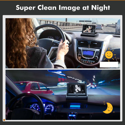 Itomoro Baby Car Mirror, View Infant in Rear Facing Seat with Wide Crystal Clear View,360° Rotation Plug and Play Easy Install baby car monitor 1080p