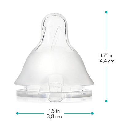 Evenflo Balance Plus Standard Neck (1.5 in) Nipples for use ONLY with Evenflo Balance Plus Standard Neck Bottles, Slow Flow for 0 Months and up, 6 Pack (NOT Compatible with Any Other Bottles)