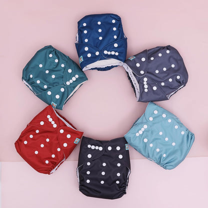 ALVABABY Baby Cloth Diapers 6 Pack with 12 Inserts Cloth Diaper Covers Adjustable Washable Reusable for Baby Girls and Boys
