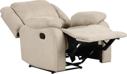 Lexicon Manual Glider Recliner Sofa Chair, Home Theater Seating, Wall Hugger Manual Reclining Nursery Chair for Bedroom/Living Room/Office/Apartment, Grey Chenille