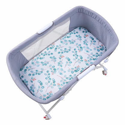 Onacosht Stretchy Bassinet Sheets 33" x 19" Compatible with Mika Micky, KoolaBaby (3 in 1), BabyBond, HARPPA and RICUTON Bedside Bassinet, 3 Pack for Baby Boy and Girl, Pink Floral