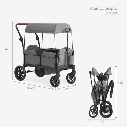 Evolur Velo Rider Travel Stroller – Compact, Lightweight Umbrella Stroller for Toddlers 6–36 Months, One-Hand Fold, Footrest, Rear Platform, 5-Point Harness, Portable & Travel-Friendly