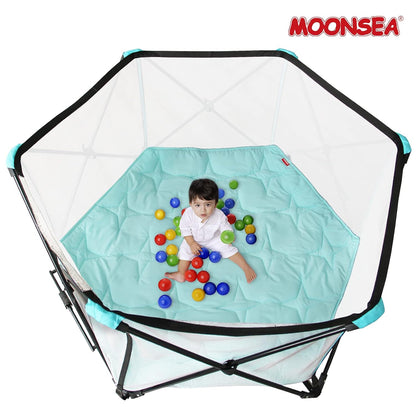 Octagon Playpen Mat Grey, Non Slip 8 Panel Playpen Mattress Mat Fits Regalo Extra Large Play Yard and hiccapop XL 69" Baby Playpen, Grey Star Octagon Playard Pad