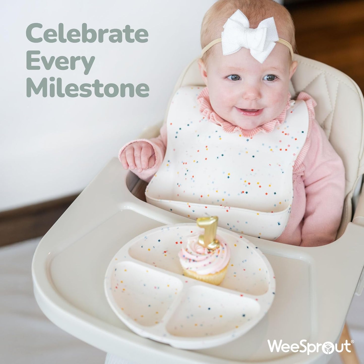 WeeSprout Silicone Plates with Lids for Babies & Toddlers (3 Pack) 100% Food-Grade Dishes for Self Feeding, Divided Design & Raised Edges for Picky Eaters, Dishwasher & Microwave Safe Weaning Supplies