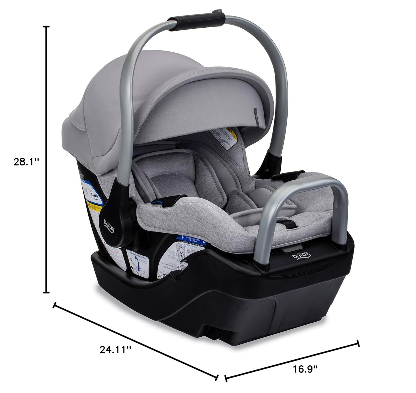 Britax Willow SC Infant Car Seat, Rear Facing Car Seat with Alpine Base, ClickTight Technology, RightSize System, Pindot Stone