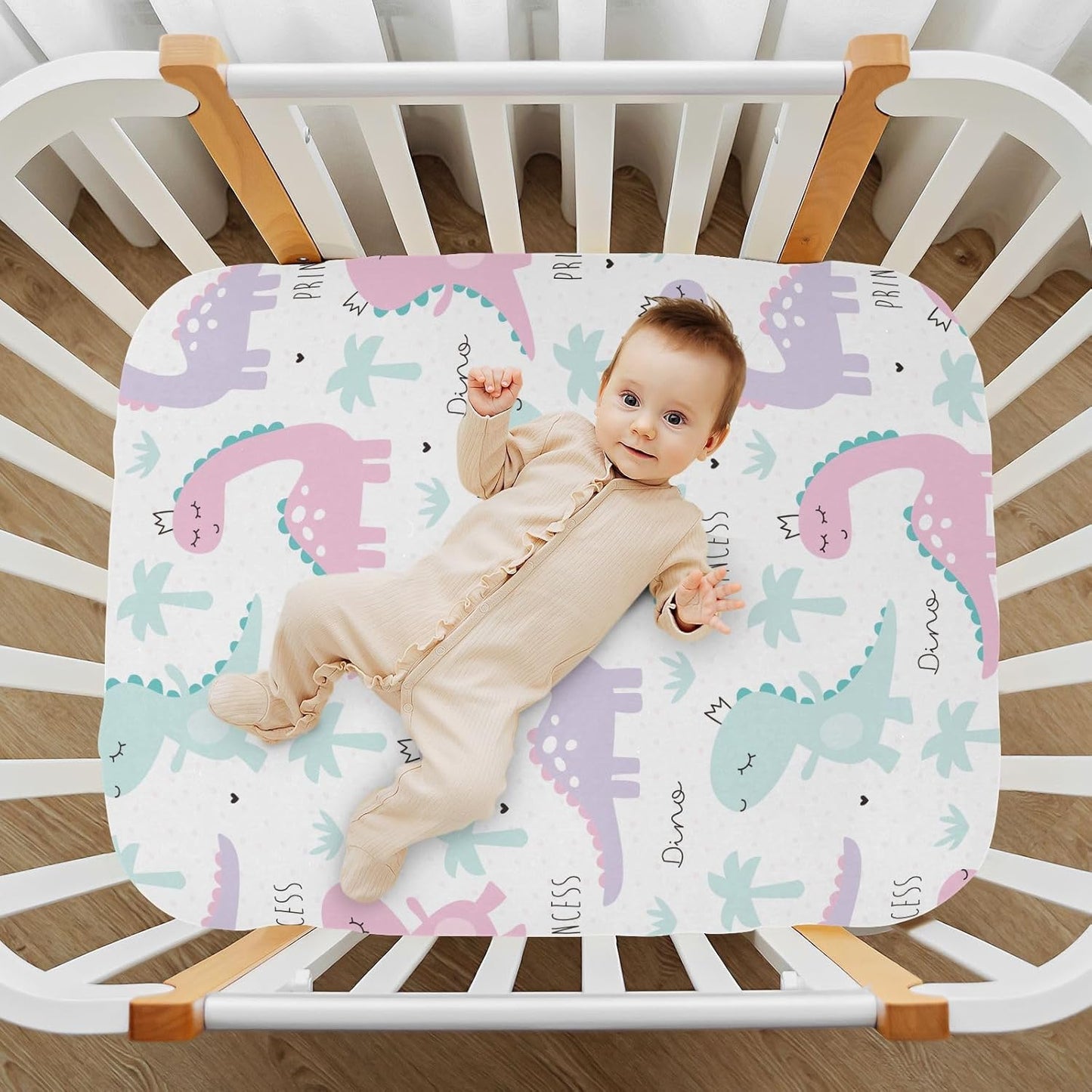 Fitted Crib Sheets Turtle Sea Horse Stretchy Portable Playard Sheets for Baby Toddler, Breathable Soft Mini Crib Mattress 39 x 27 in for Boys and Girls