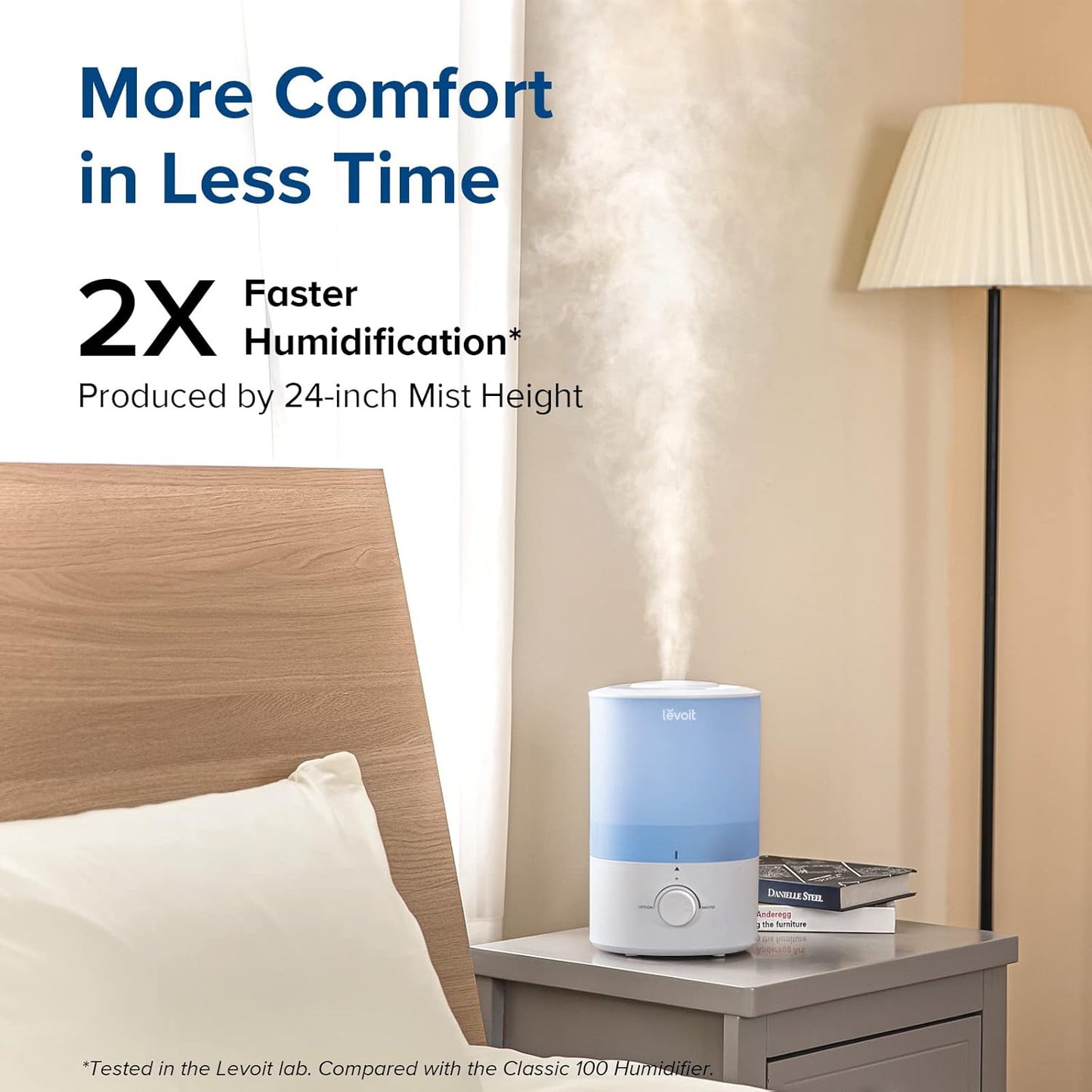 LEVOIT Dual 200S Smart Humidifiers for Bedroom, Top Fill, Customize Humidity for Home, Baby Nursery & Plants with Humidistat, Essential Oil Diffuser, Schedule, Timer, APP & Voice Control, 3L, Blue