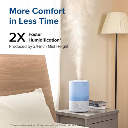 LEVOIT Dual 200S Smart Humidifiers for Bedroom, Top Fill, Customize Humidity for Home, Baby Nursery & Plants with Humidistat, Essential Oil Diffuser, Schedule, Timer, APP & Voice Control, 3L, Blue