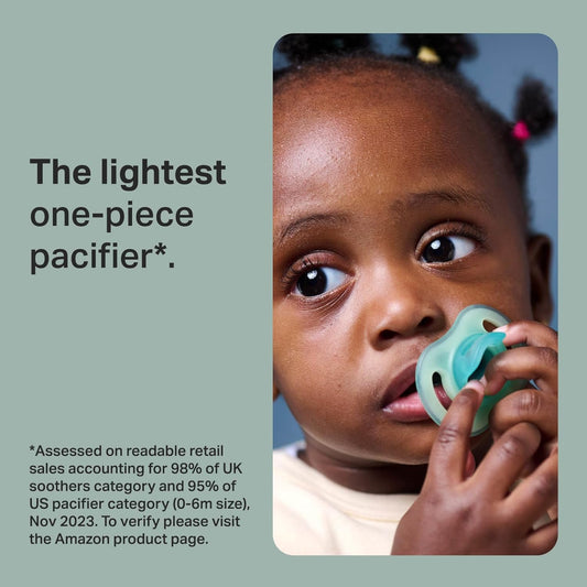 Tommee Tippee NightGlow Pod with 0-6 Month Ultra-Light NightGlow Pacifier, Charge Glow in the Dark Pacifiers in 2 Minutes, Portable UVC Paci Sterilizer, Adjustable Strap, AA Battery or USB Powered