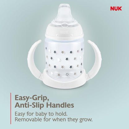 NUK Learner Cup, 5 Oz, Pack of 2, Pink Hearts, Soft Spout, Easy-Grip Handles, BPA Free, Spill Proof, Transition Sippy Cup