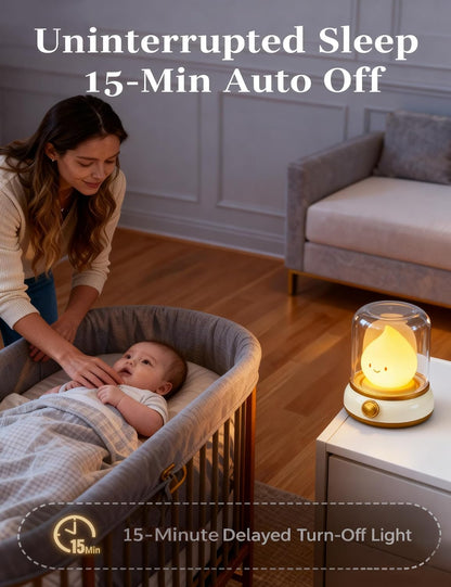 3pcs Cozy Campfire Nightlight Kits, Soothing Nature Sounds, White Noise Night Light for Baby Adult, Rechargeable, Cute Flame Lamp, Best Gift for Kids Bedrooms Camping Trips