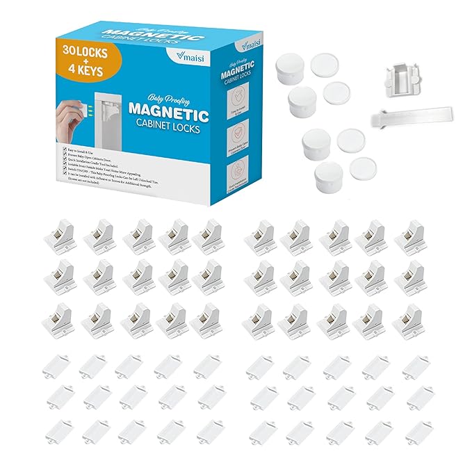 Vmaisi Magnetic Cabinet Locks for Babies (Standard, Count, 30.00)