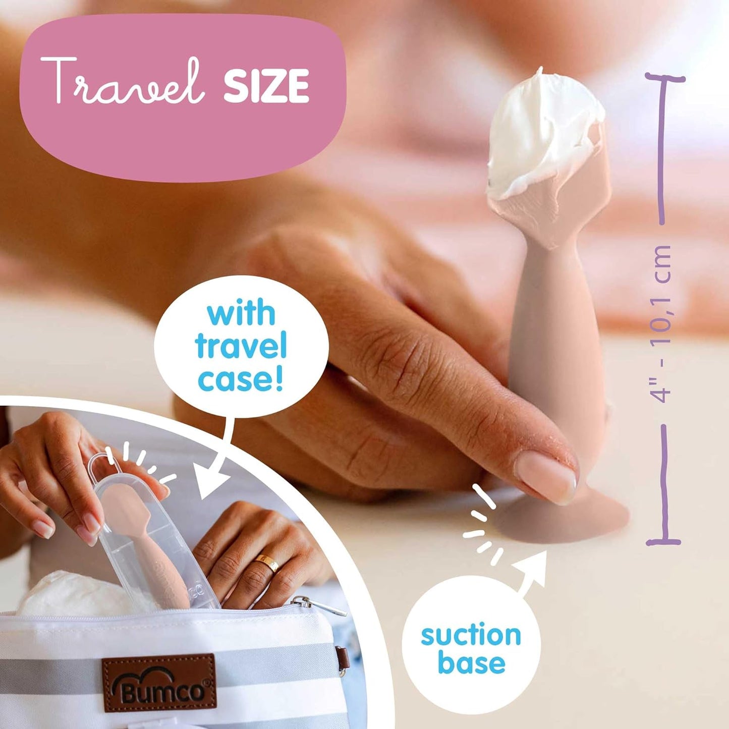Bumco Diaper Cream Spatula - BPA-Free Diaper Bag Essentials, Soft Butt Spatula Baby, Mom-Invented Butt Paste Spatula, Bumco Diaper Cream Spatula, Flexible Diaper Cream Applicator, Baby Bum Brush