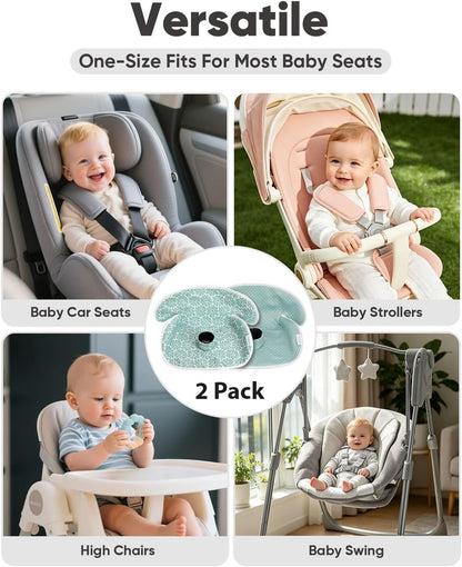 2 Pack Waterproof Baby Piddle Pads Carseat Potty Training Car Seat Protector, Waterproof Infant Car Seat Liner Cover to Prevent Pee, Leakproof and Washable (Red Flower)