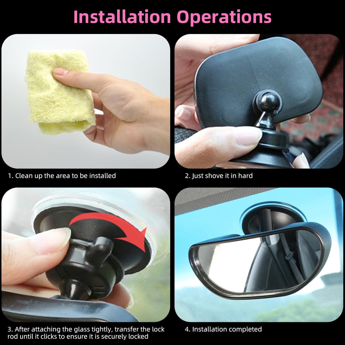 Kewucn Baby Car Mirror, Shatterproof Automotive Interior Rearview Baby Observation Mirror, Adjustable Child Safety Seat Rear View Mirror, Universal Accessories for Most Cars