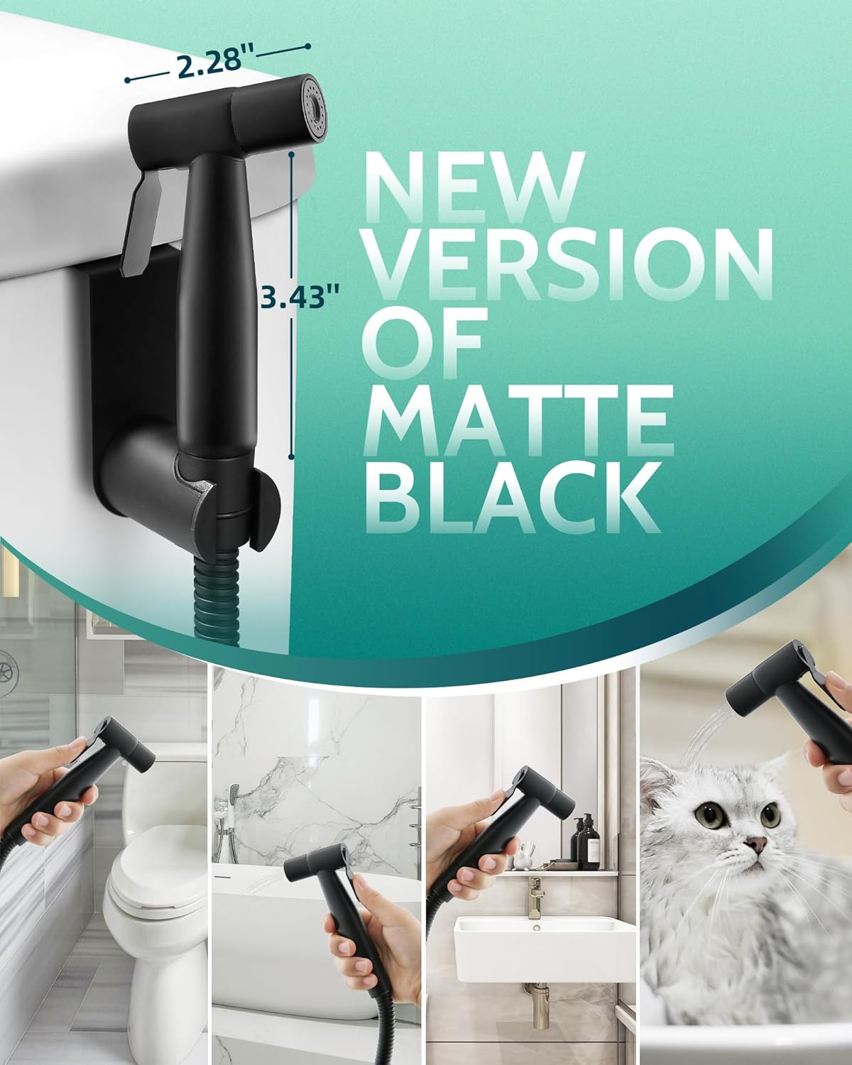 LUFEIDRA Handheld Bidet Sprayer for Toilet-Adjustable Water Pressure Jet Spray with Bidet Hose for Feminine Wash, New Premium Stainless Steel Muslim Shower Toilet Bidet Cloth Diaper Sprayer Set