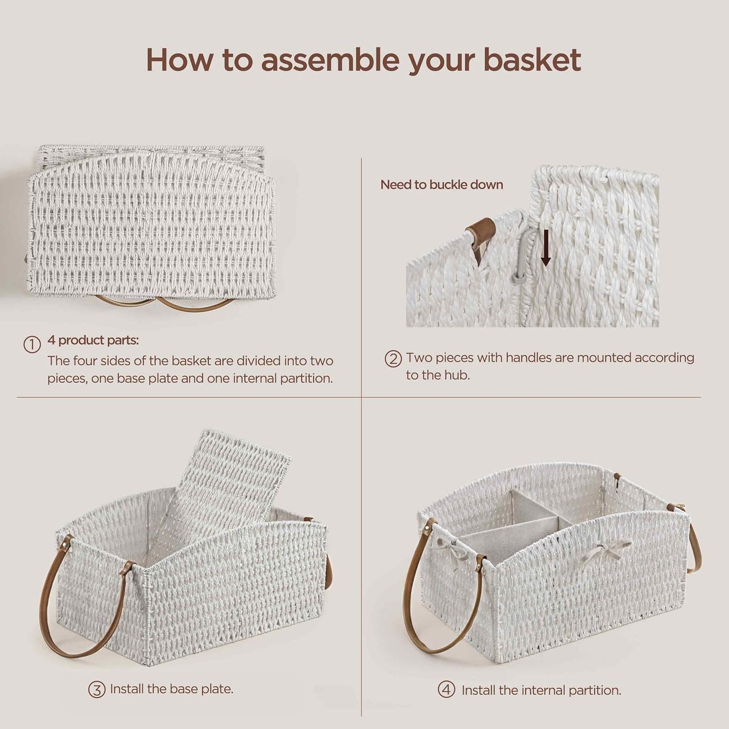 HBlife Diaper Caddy Organizer, Large Hand-Woven Storage Basket for Diapers & Baby Essentials - Elegant Curved Design, Ideal Gift for Baby Shower & Registry Must-Have