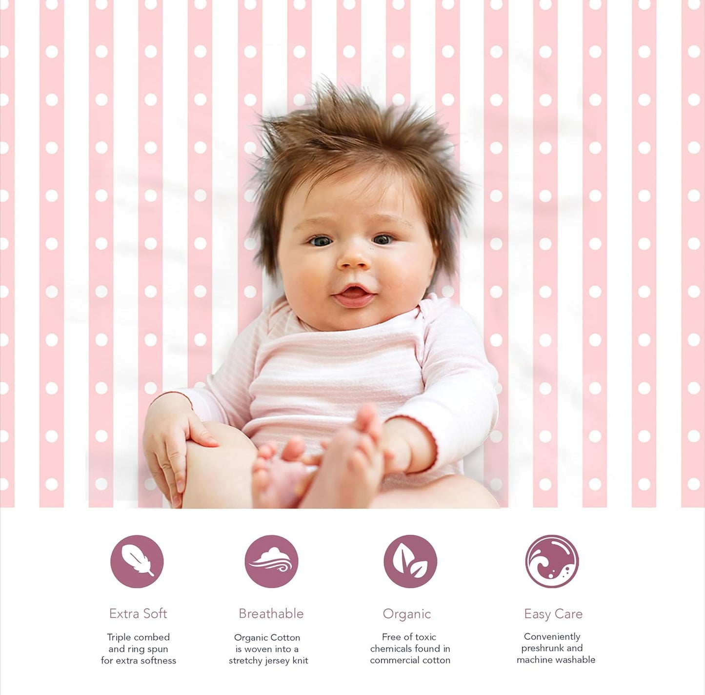 100% Organic Cotton Fitted Sheets for Graco Pack n Play, Babyletto, Pamo Babe, Hiccapop, Dream on Me, Evenflo, Baby Trend, Hygge Hush Portable/Mini Crib/Playards, Beka Bedside Bassinet 2 Pk
