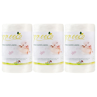 wegreeco Unscented Diaper Liners,Fragance Free and Chlorine Free - 100 Sheets Per Roll (1 Roll)